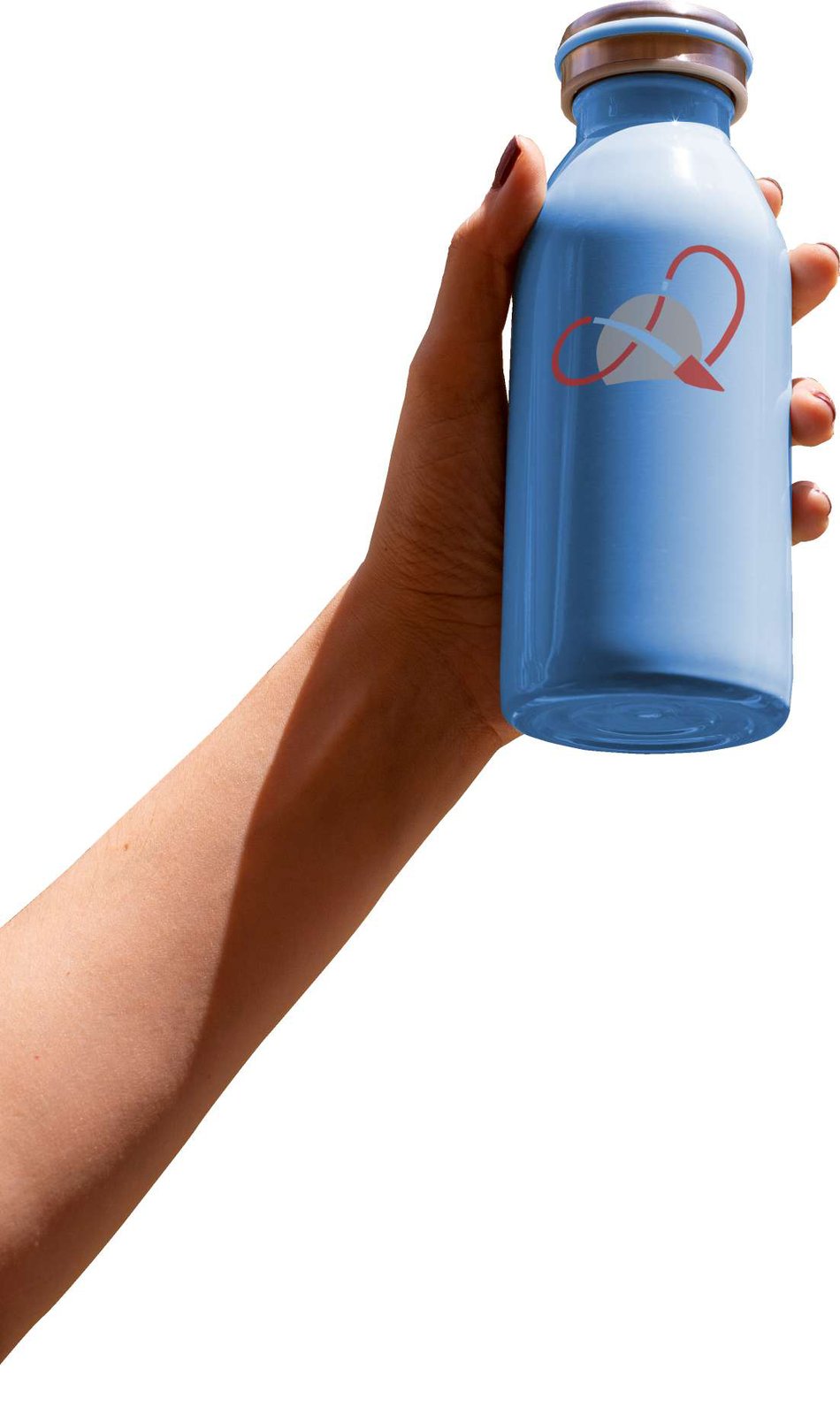 Blue bottle with the pattern