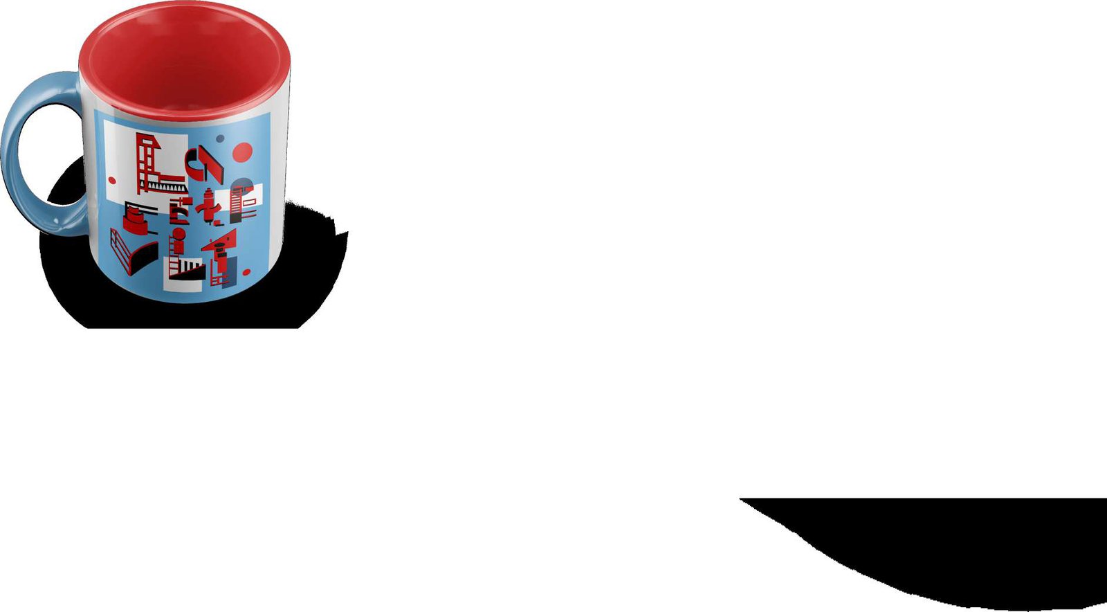 Mug with red interior and the pattern