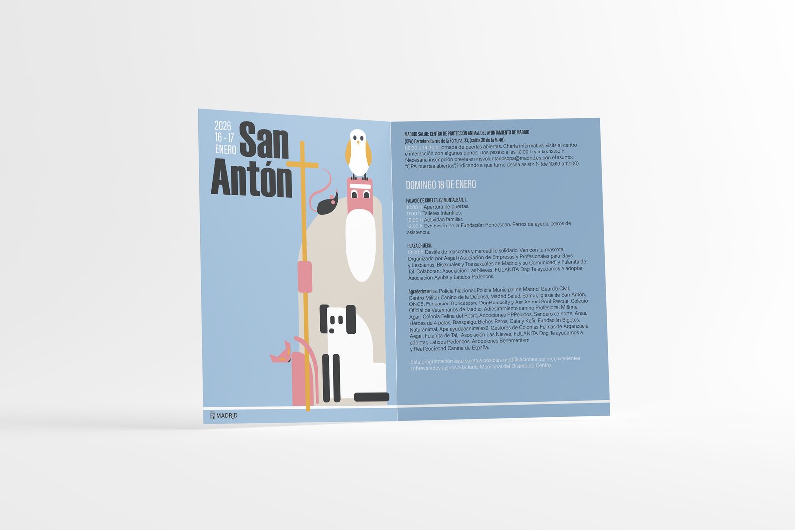 Festival programme booklet mockup with the San Antón cover