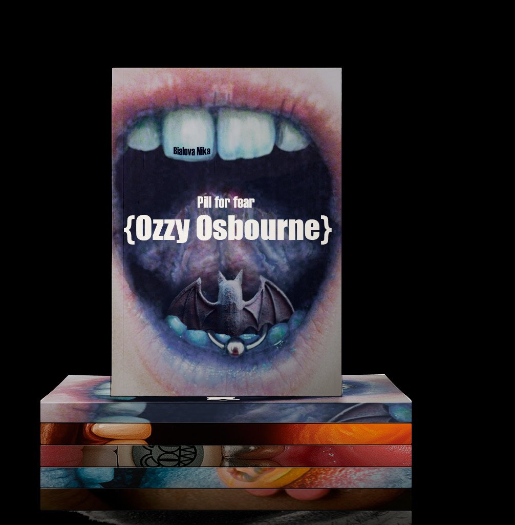 Zine cover Pill for Fear with a screaming mouth photograph, dedicated to Ozzy Osbourne
