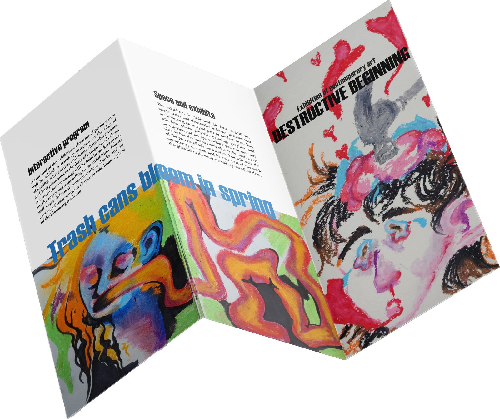 Accordion folded exhibition booklet, back